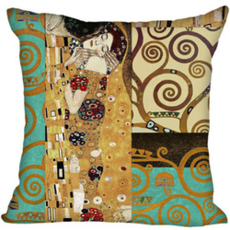 Girl Gold Tears Cushion Covers Gold Luxury African Oil Painting Throw Pillow Covers Gustav Klimt Art New Pillow Cover/