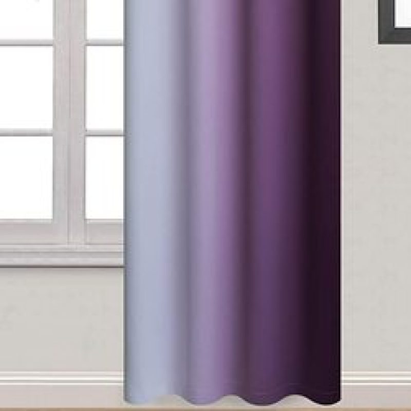 Custom Symmetrical Coral Ombre Curtains Light Blocking Gradient Color Window Curtain, Polyester Grommet Blackout Curtain/