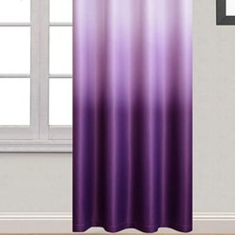 Custom Symmetrical Coral Ombre Curtains Light Blocking Gradient Color Window Curtain, Polyester Grommet Blackout Curtain/