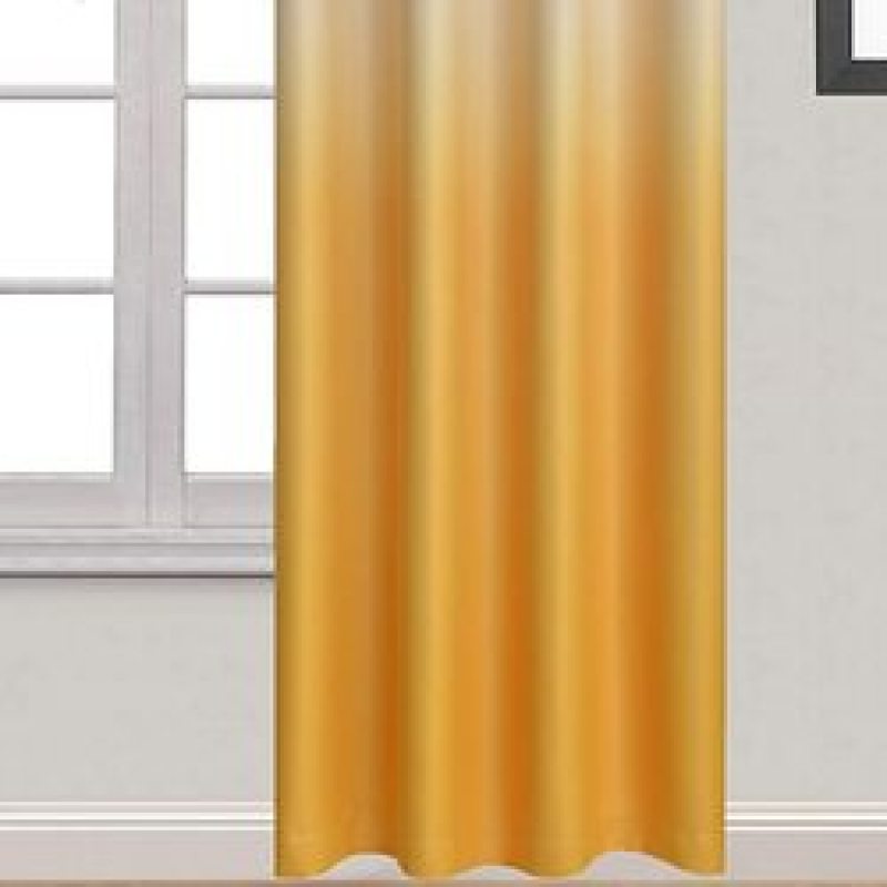 Custom Symmetrical Coral Ombre Curtains Light Blocking Gradient Color Window Curtain, Polyester Grommet Blackout Curtain/