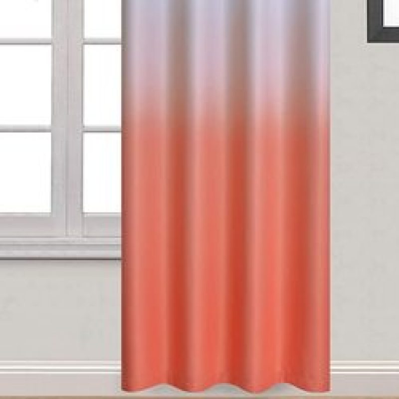 Custom Symmetrical Coral Ombre Curtains Light Blocking Gradient Color Window Curtain, Polyester Grommet Blackout Curtain/