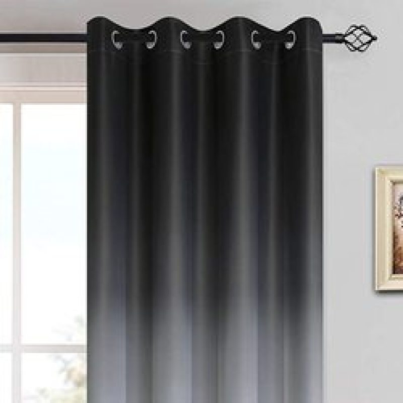 Custom Symmetrical Coral Ombre Curtains Light Blocking Gradient Color Window Curtain, Polyester Grommet Blackout Curtain/