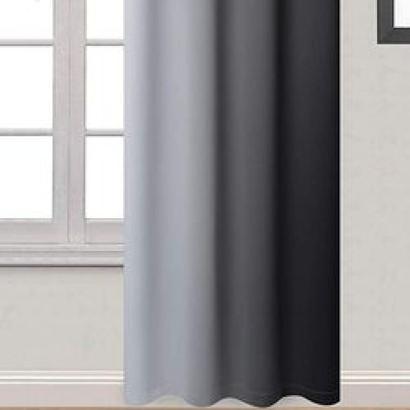 Custom Symmetrical Coral Ombre Curtains Light Blocking Gradient Color Window Curtain, Polyester Grommet Blackout Curtain/