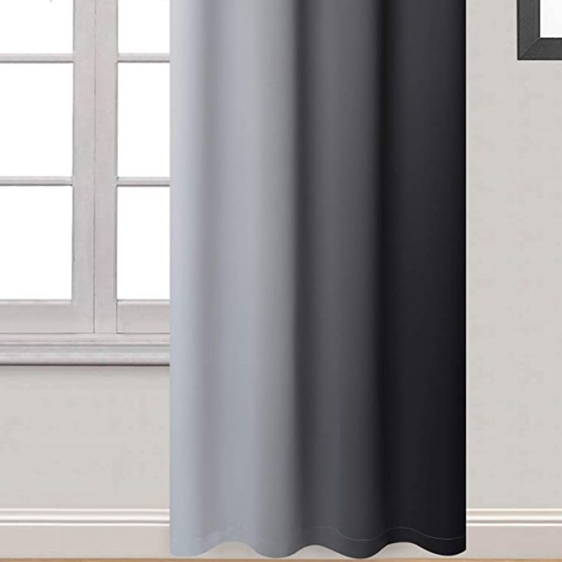 Custom Symmetrical Coral Ombre Curtains Light Blocking Gradient Color Window Curtain, Polyester Grommet Blackout Curtain/