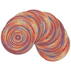 Round Braided Placemats Set of 6 Table Mats, Colorful Place Mats for Dining Tables Holiday Party Decor#