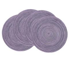 Round Braided Placemats Set of 6 Table Mats, Colorful Place Mats for Dining Tables Holiday Party Decor#
