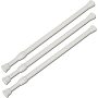 3 Pieces Set White Adjustable Tension Curtain Rod, Telescopic Expandable Pressure Loaded Curtain Tension Rods#