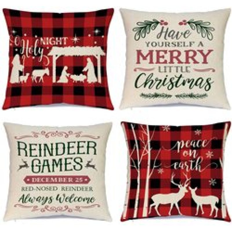 Christmas Decorative Couch Pillow Cases Cotton Linen Pillowcases Best Throw Pillow Covers /