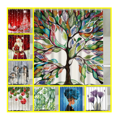Wholesale Moildproof Shower Curtains With Hooks, New Product Ideas 2019 Leaf Print Bathroom Set With Shower Curtains/