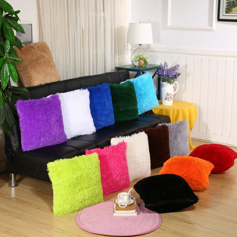 Soft Fur Plush Decorative Pillow Cases For Bedroom/
