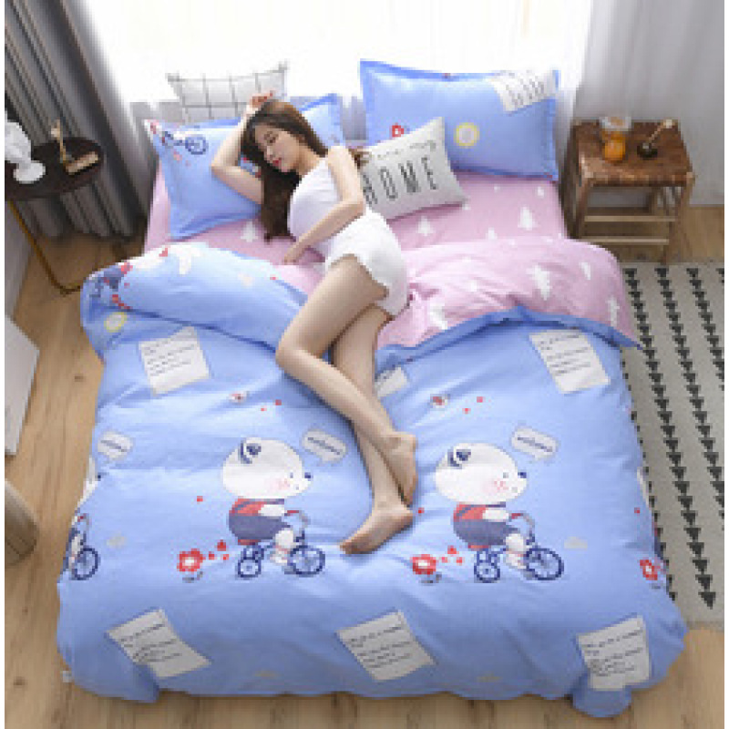 Bedding Set 100% Cotton Bed Sheets,Beige Modern Design Bed Set#