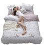 Bedding Set 100% Cotton Bed Sheets,Beige Modern Design Bed Set#