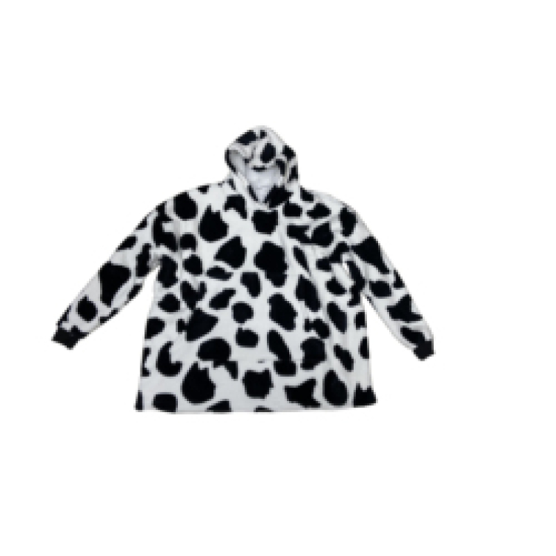 The cow pattern Coral Fleece Sherpa Blanket With Sleeves Super Soft Warm Outdoor Pocket Hoodie Adult Winter Hooded TV Blankets