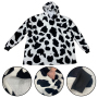 The cow pattern Coral Fleece Sherpa Blanket With Sleeves Super Soft Warm Outdoor Pocket Hoodie Adult Winter Hooded TV Blankets