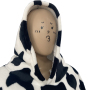 The cow pattern Coral Fleece Sherpa Blanket With Sleeves Super Soft Warm Outdoor Pocket Hoodie Adult Winter Hooded TV Blankets