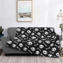Cute Skull Nikury Blankets Coral Fleece Plush All Season Horror Scary Lightweight Throw Blankets for Bed Travel Bedspread/