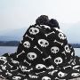 Cute Skull Nikury Blankets Coral Fleece Plush All Season Horror Scary Lightweight Throw Blankets for Bed Travel Bedspread/