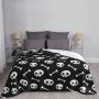 Cute Skull Nikury Blankets Coral Fleece Plush All Season Horror Scary Lightweight Throw Blankets for Bed Travel Bedspread/