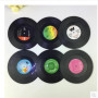 6pcs Customize logo vinyl coaster cup mat,Soft PVC rubber retro record coaster/
