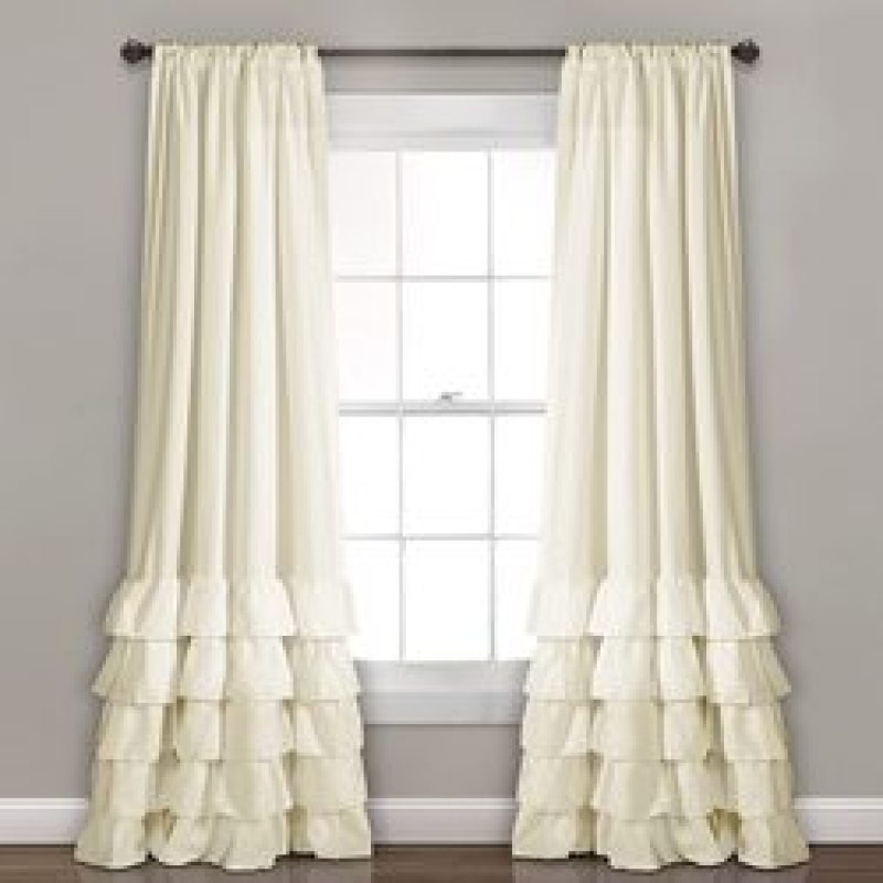 Amazon Top Selling Decoration Lush Curtain, European Home Accessories Ruffle Window Curtain/