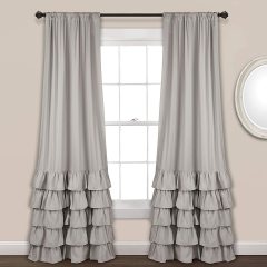 Amazon Top Selling Decoration Lush Curtain, European Home Accessories Ruffle Window Curtain/