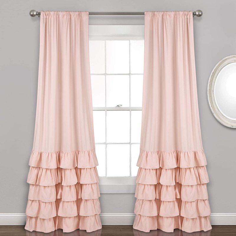 Amazon Top Selling Decoration Lush Curtain, European Home Accessories Ruffle Window Curtain/