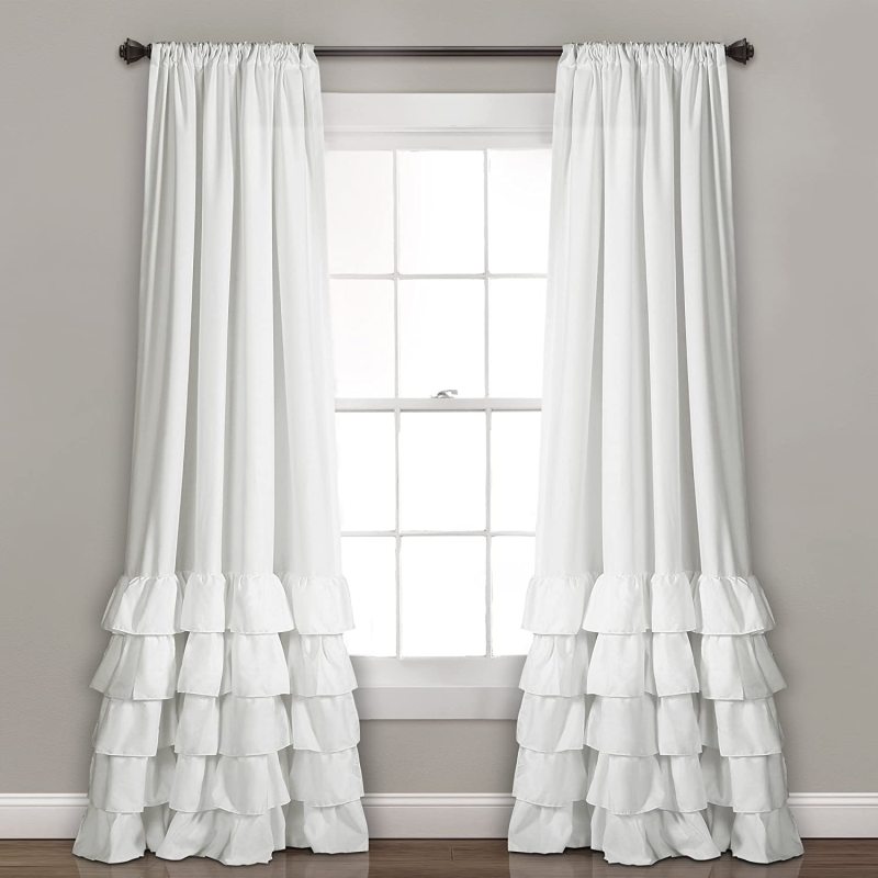 Amazon Top Selling Decoration Lush Curtain, European Home Accessories Ruffle Window Curtain/