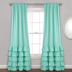 Amazon Top Selling Decoration Lush Curtain, European Home Accessories Ruffle Window Curtain/