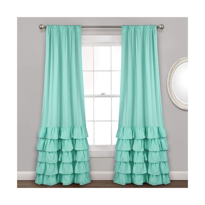 Amazon Top Selling Decoration Lush Curtain, European Home Accessories Ruffle Window Curtain/