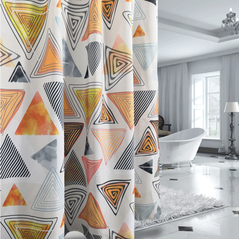 샤워 커튼 타포린 폴리에스터 욕실 곰팡이 방지, 무료 펀칭 샤워 커튼 기하학/