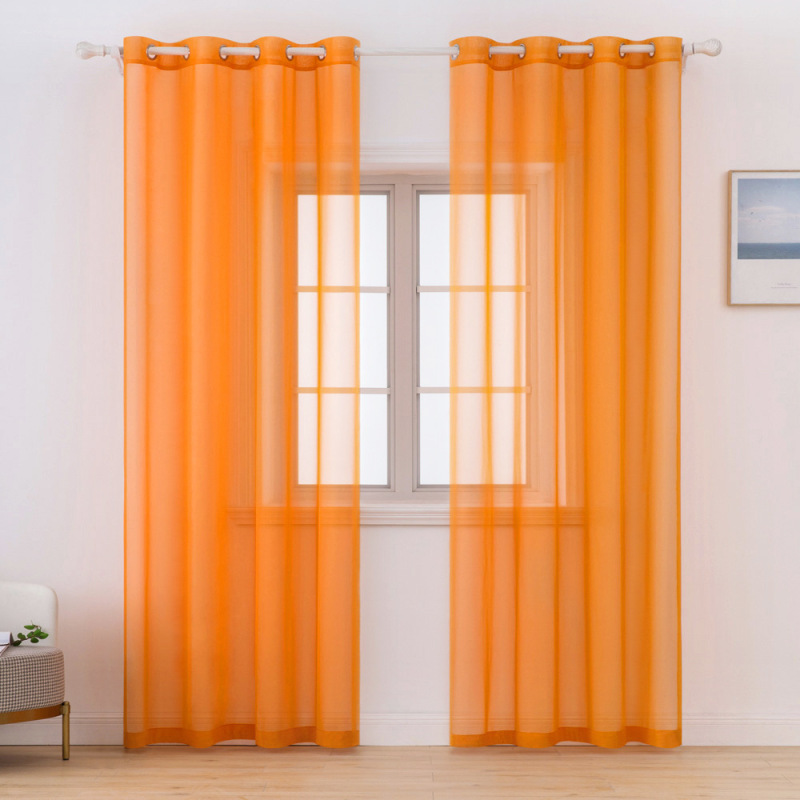 New Orange Solid Tulle Bedroom Voile Sheers Curtains, Hot Sale Living Room Modern Blinds Window Decorations Sheers Curtains/