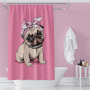 Dog Pattern Mildew Thickening Free Punching Bathroom CShower Curtain Waterproof