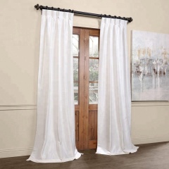 royal luxury 100% polyester faux silk deluxe white curtains