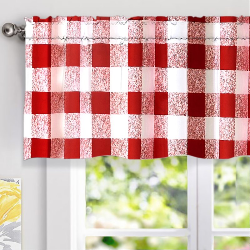 Buffalo Checker Pattern Lined Thermal Insulated Blackout and Room Darkening Grommet Window Curtains Printed Plaid