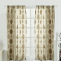 New Design Curtain with Valance, Aqua Color Jacquard Sheer Curtain/