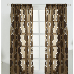 New Design Curtain with Valance, Aqua Color Jacquard Sheer Curtain/