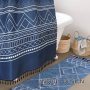 Waffle Weave Shower Curtains, Bohomia Tassel Waterproof Bathroom Curtain$
