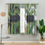 China Suppliers Digital Printing Blackout Curtain, New Designs Tropic Palm Banana Leaf Printed Window Grommet Curtain/