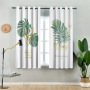 China Suppliers Digital Printing Blackout Curtain, New Designs Tropic Palm Banana Leaf Printed Window Grommet Curtain/