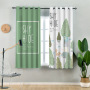 China Suppliers Digital Printing Blackout Curtain, New Designs Tropic Palm Banana Leaf Printed Window Grommet Curtain/
