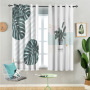 China Suppliers Digital Printing Blackout Curtain, New Designs Tropic Palm Banana Leaf Printed Window Grommet Curtain/