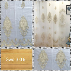 Sheer Embroidered Curtain, Turkish Luxury Curtains, Ready Made Curtain 2 Moq/