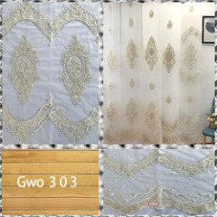 Sheer Embroidered Curtain, Turkish Luxury Curtains, Ready Made Curtain 2 Moq/