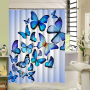 New Polyester Fabric Shower Curtain Purple Waterproof Home Bathroom Curtains Butterfly Bath Curtain For Bathroom Decor/