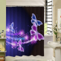 New Polyester Fabric Shower Curtain Purple Waterproof Home Bathroom Curtains Butterfly Bath Curtain For Bathroom Decor/