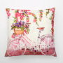 Personality White Bottom Korean Print Pillow Home Soft, 2019 New Small Fresh Fashion Cotton Sofa Cushion Bicycle /