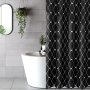 Modern Shower Curtains Geometric Flowers Cartoon Bath Curtain Cortina Waterproof Polyester For Bathroom with 12pcs Plastic Hooks