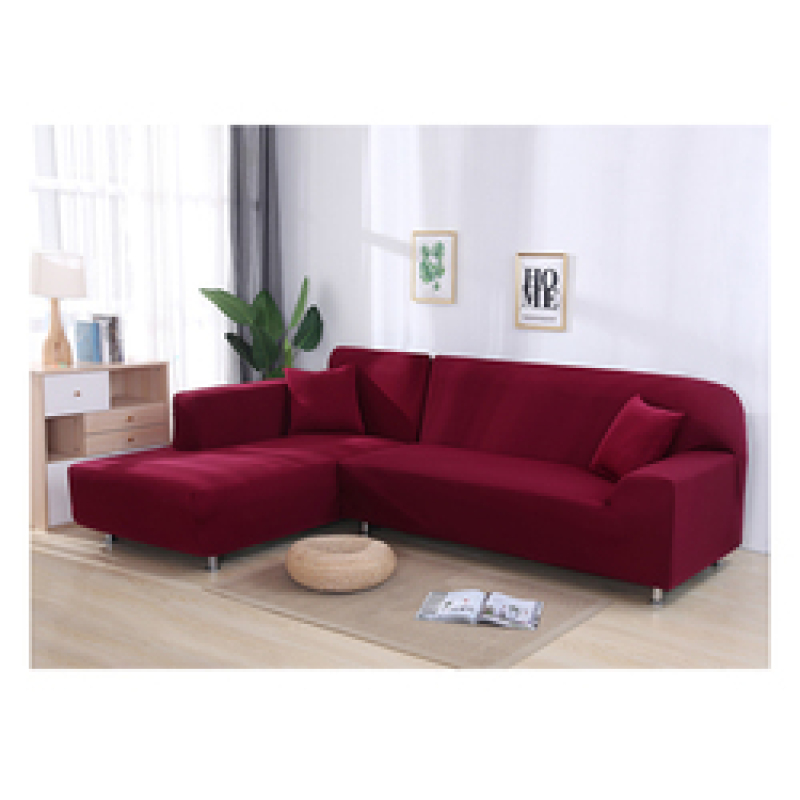 1/2/3seater Recliner Red L Shape Sofa Slipcovers, Fashion Latest Design Solid Cover Sectional Sofa Modern Decorative Plain Dyed