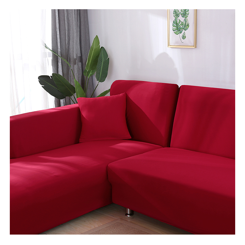 1/2/3seater Recliner Red L Shape Sofa Slipcovers, Fashion Latest Design Solid Cover Sectional Sofa Modern Decorative Plain Dyed