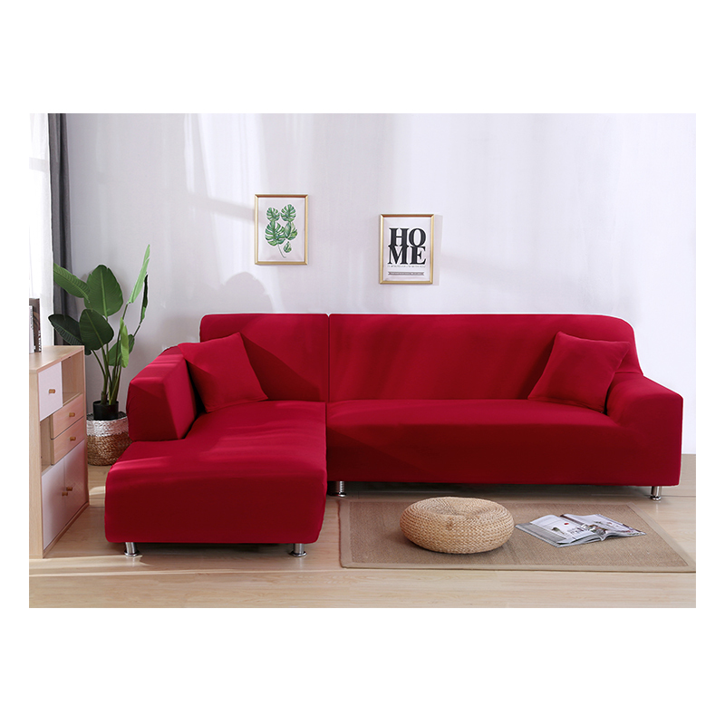 1/2/3seater Recliner Red L Shape Sofa Slipcovers, Fashion Latest Design Solid Cover Sectional Sofa Modern Decorative Plain Dyed